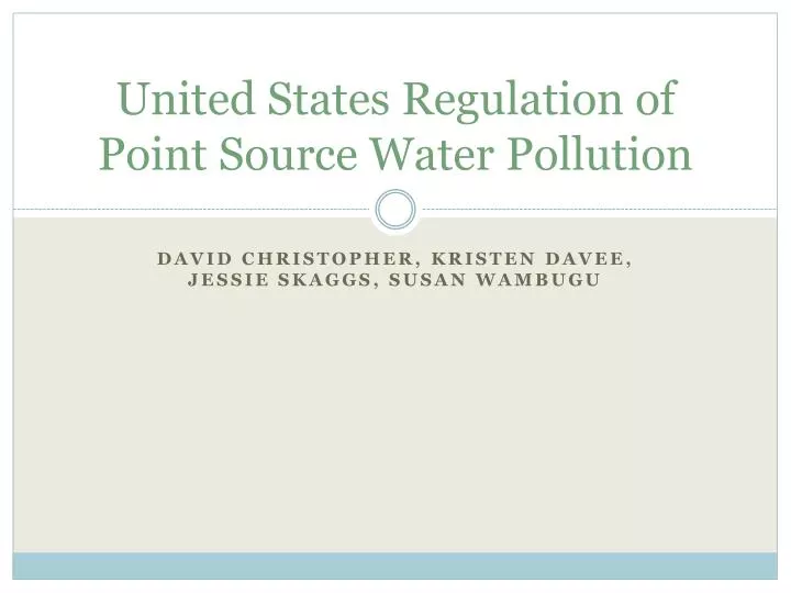 united states regulation of point source water pollution