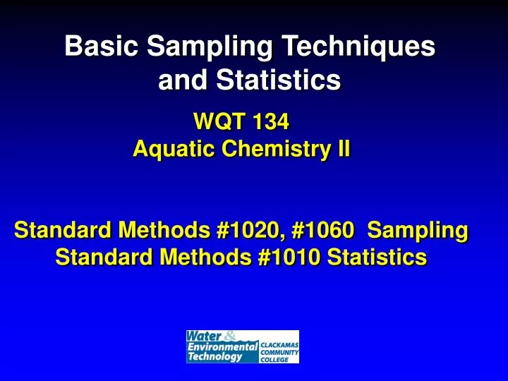 basic sampling techniques and statistics