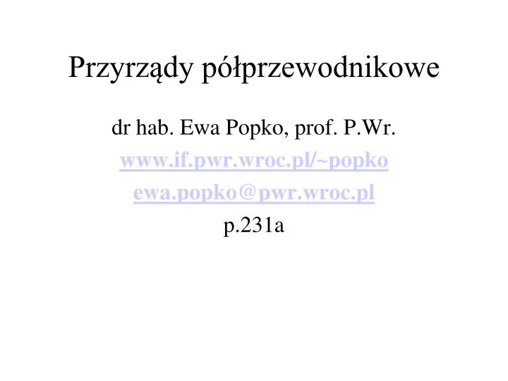 przyrz dy p przewodnikowe