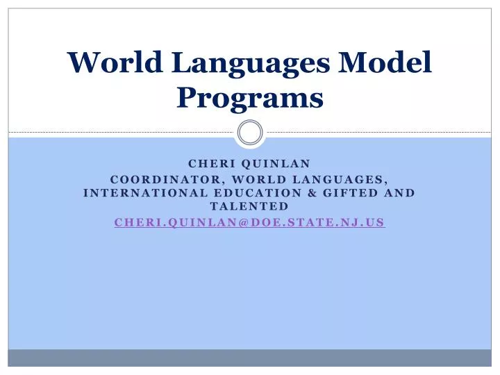 world languages model programs
