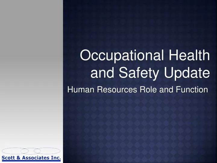 occupational health and safety update