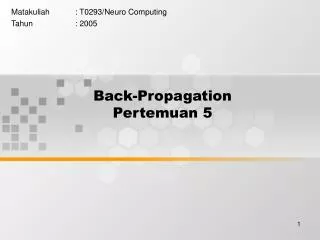 back propagation pertemuan 5