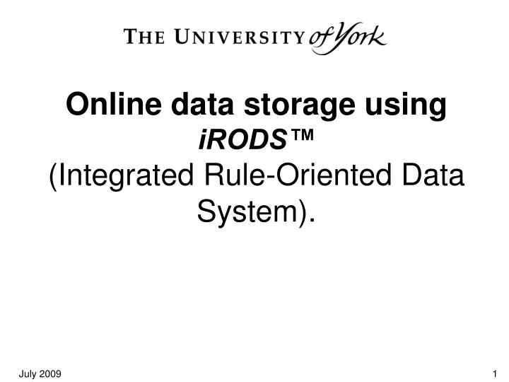 online data storage using irods integrated rule oriented data system