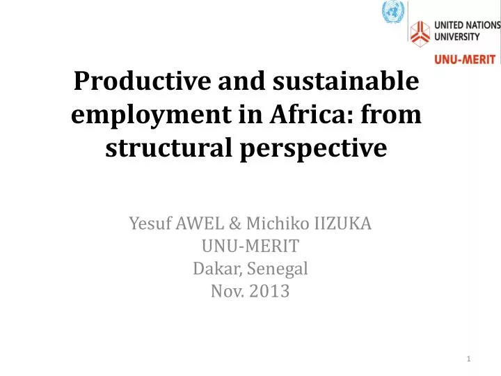 productive and sustainable employment in africa from structural perspective