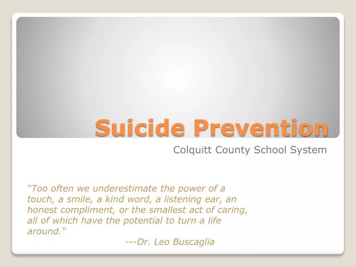 suicide prevention