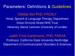 Speech Parameters Definitions and Guidelines - slide 1