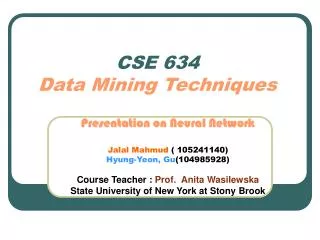 CSE 634 Data Mining Techniques