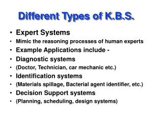 Different Types of K.B.S.