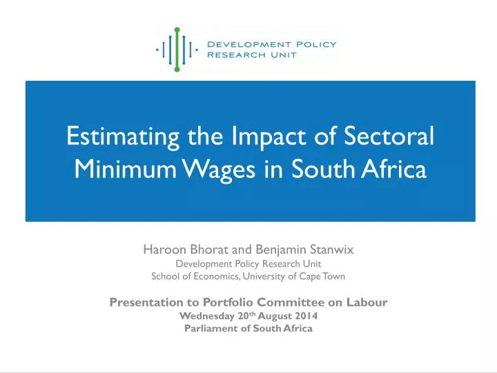 estimating the impact of sectoral minimum wages in south africa