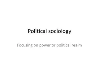 Political sociology