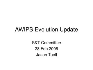 AWIPS Evolution Update
