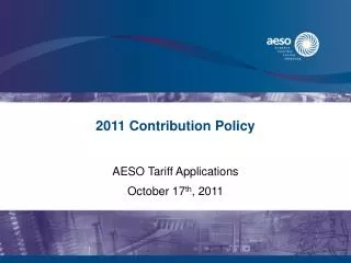 2011 Contribution Policy