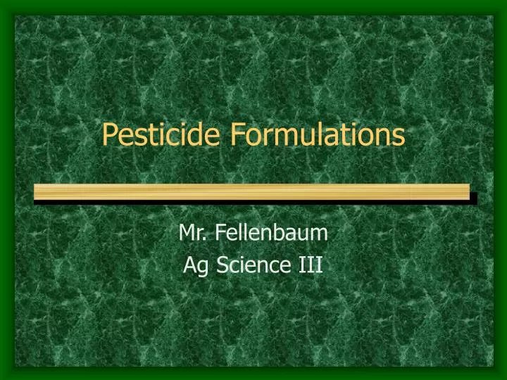 pesticide formulations