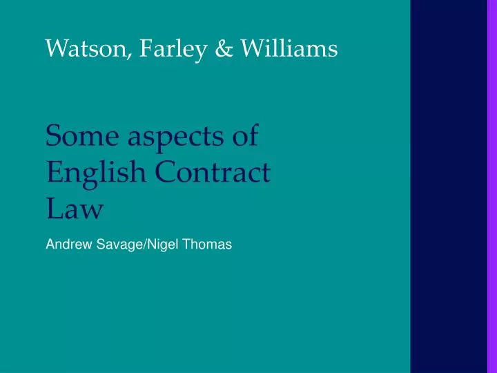 some aspects of english contract law