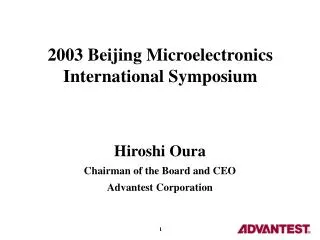 2003 Beijing Microelectronics International Symposium
