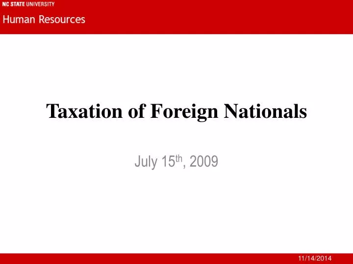 taxation of foreign nationals