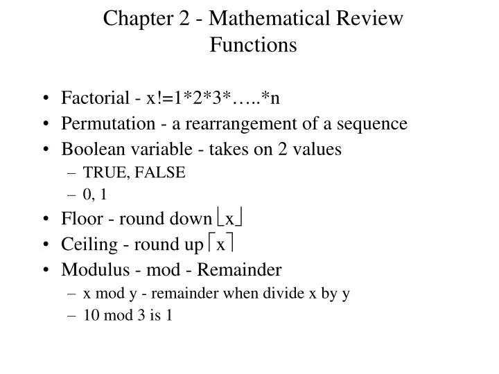 chapter 2 mathematical review functions