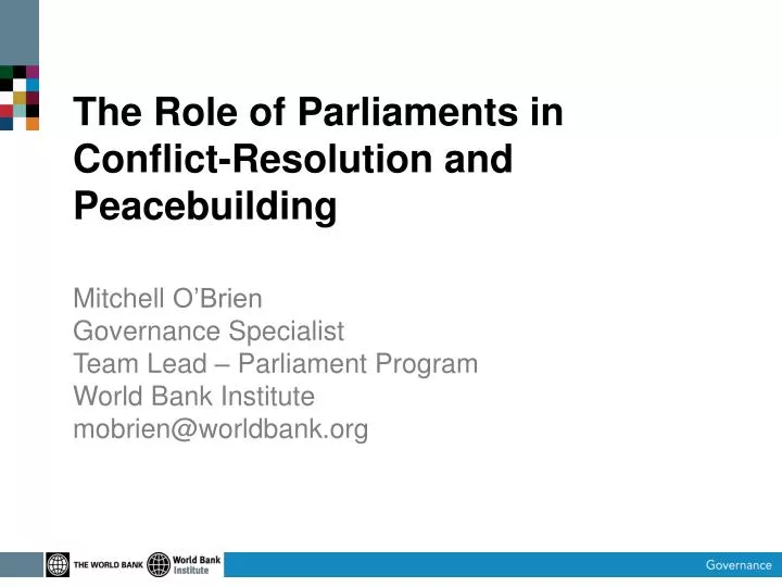 the role of parliaments in conflict resolution and peacebuilding