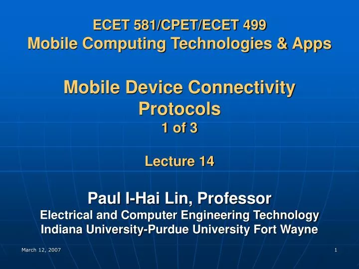 ecet 581 cpet ecet 499 mobile computing technologies apps