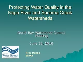 Protecting Water Quality in the Napa River and Sonoma Creek Watersheds