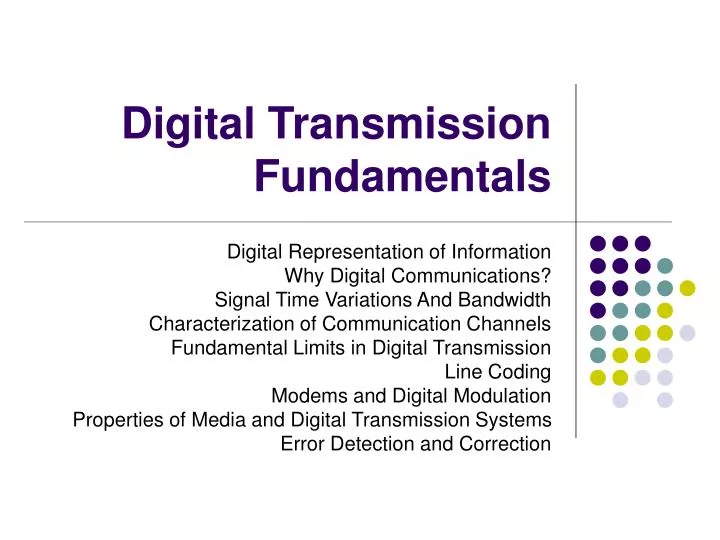 digital transmission fundamentals