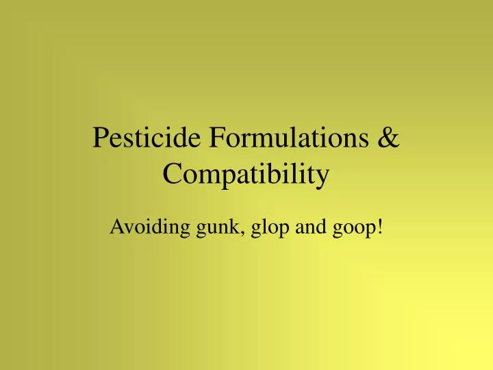 pesticide formulations compatibility