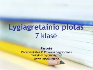 lygiagretainio plotas 7 klas
