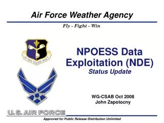 NPOESS Data Exploitation (NDE) Status Update