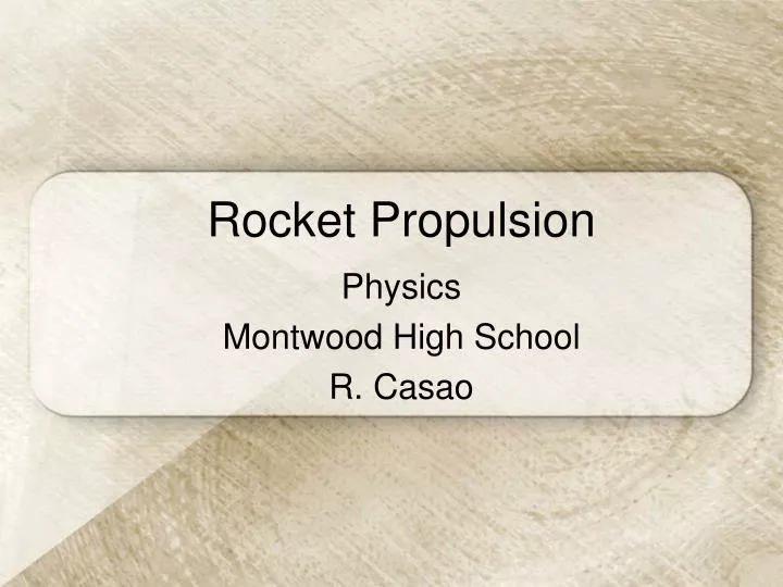 rocket propulsion