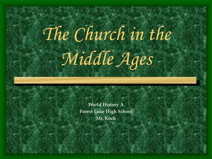 the church in the middle ages