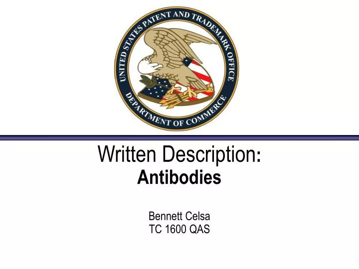 written description antibodies bennett celsa tc 1600 qas