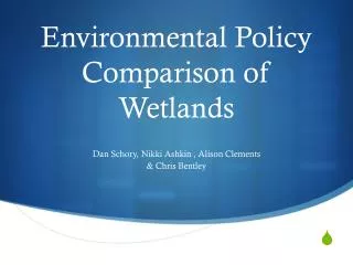 Environmental Policy Comparison of Wetlands