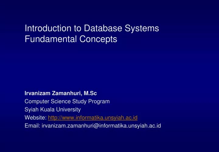 introduction to database systems fundamental concepts