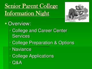 Senior Parent College Information Night