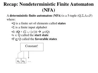 Recap: Nondeterministic Finite Automaton (NFA)