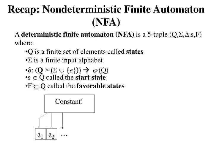 recap nondeterministic finite automaton nfa