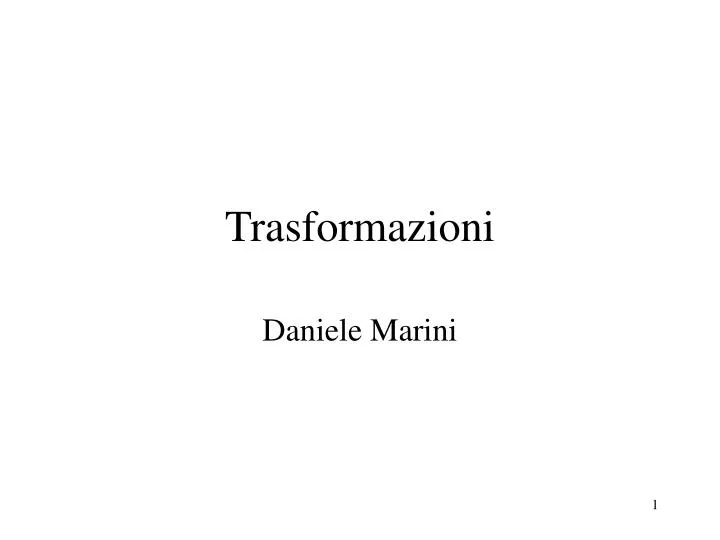 trasformazioni