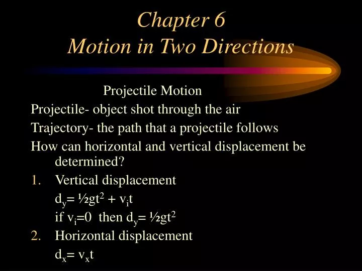 chapter 6 motion in two directions