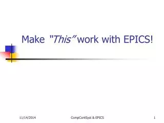 Make “This” work with EPICS!