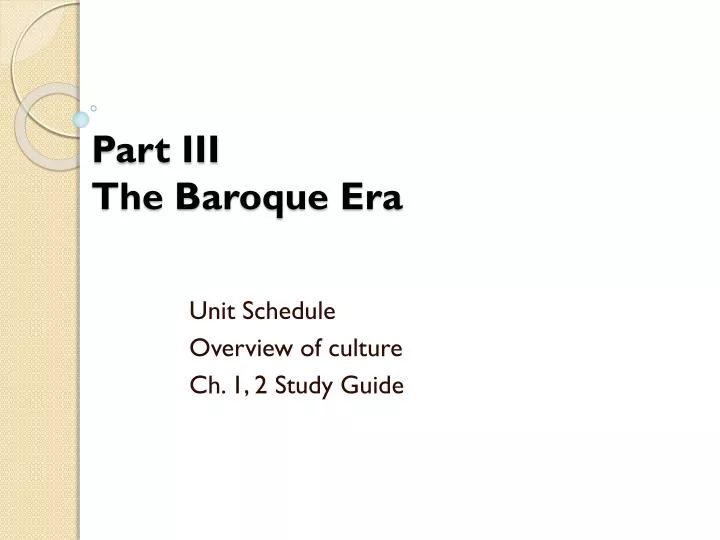 part iii the baroque era