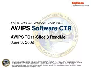 AWIPS Continuous Technology Refresh (CTR) AWIPS Software CTR