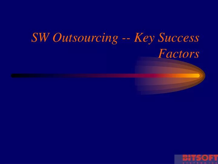 sw outsourcing key success factors