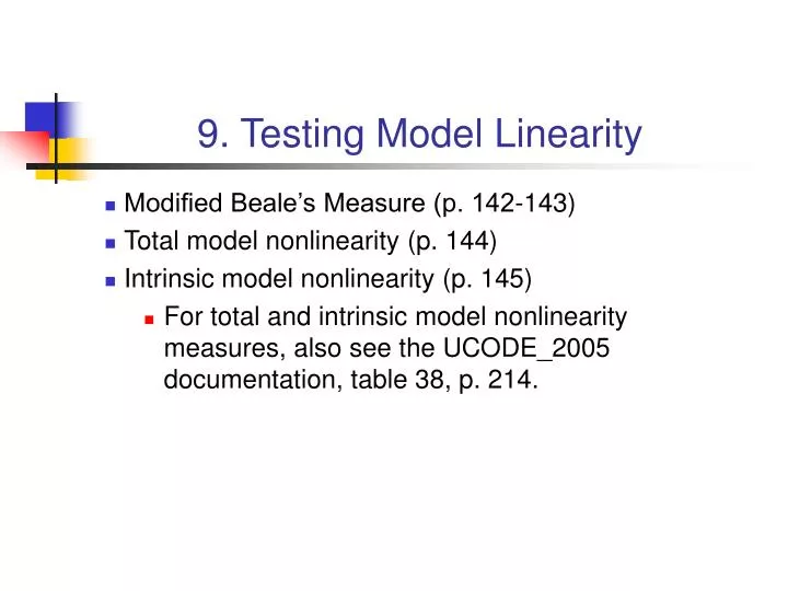 9 testing model linearity