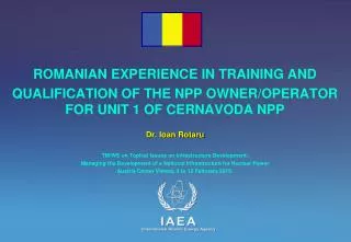 ROMANIAN EXPERIENCE IN TRAINING AND