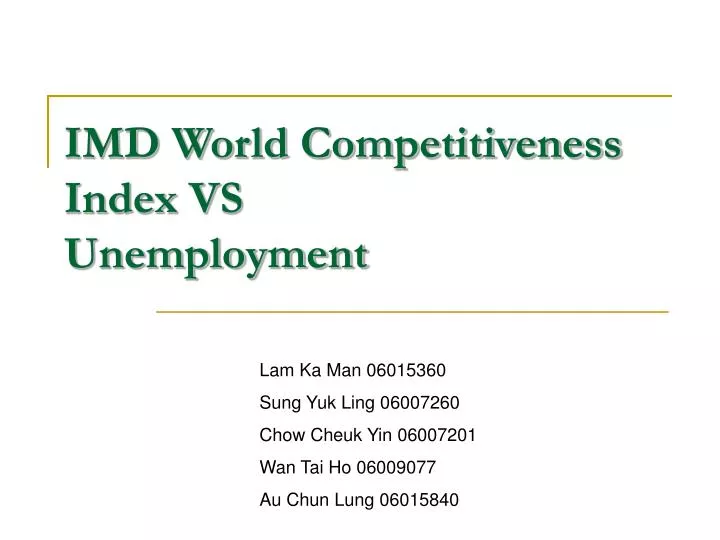 imd world competitiveness index vs unemployment
