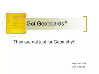 Got Geoboards?