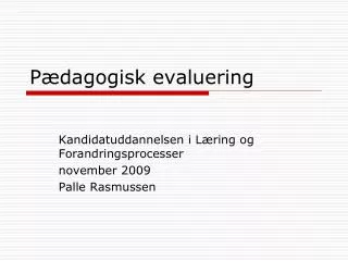 p dagogisk evaluering