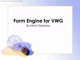Form Engine for VWG