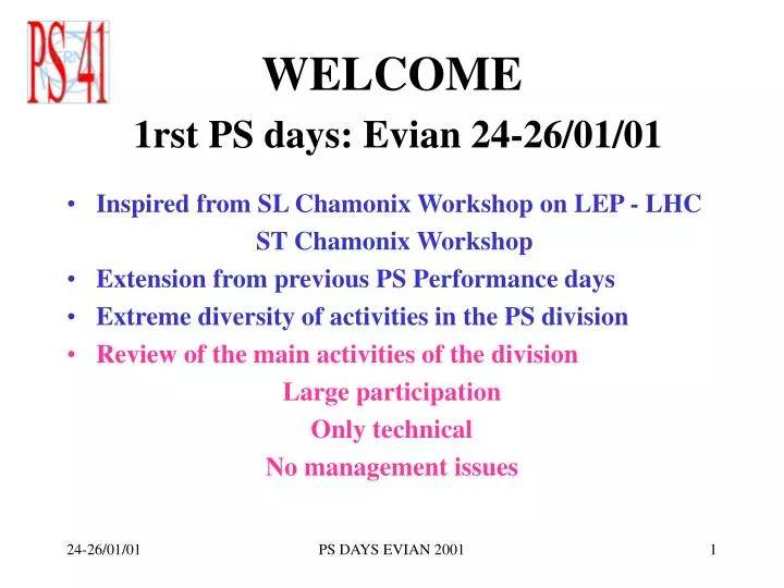 welcome 1rst ps days evian 24 26 01 01