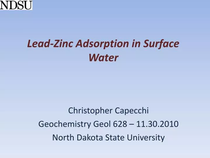 lead zinc adsorption in surface water